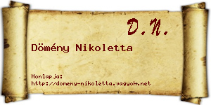 Dömény Nikoletta névjegykártya